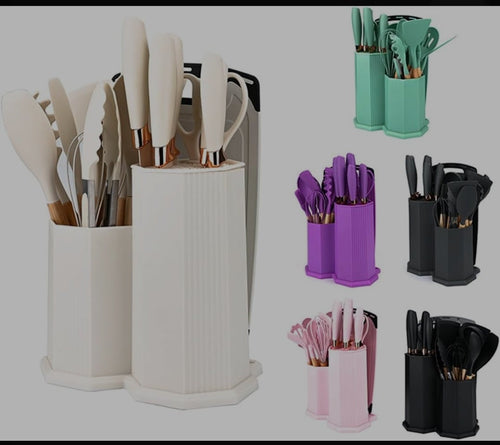 19 Piece Kitchenware Utensils & Knife Set - My Store