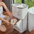 Rolling Laundry Trolley with 3-Basket