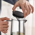 Modern 1800ml Glass Water Pitcher with Stainless Steel Filter - My Store
