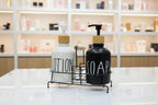 Soap Dispenser Set with Iron Stand