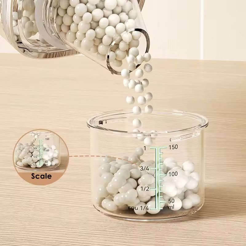 Premium Airtight Food Storage Canister with Measuring Cup Lid