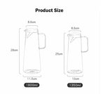 Modern 1800ml Glass Water Pitcher with Stainless Steel Filter - My Store