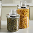Premium Airtight Food Storage Canister with Measuring Cup Lid