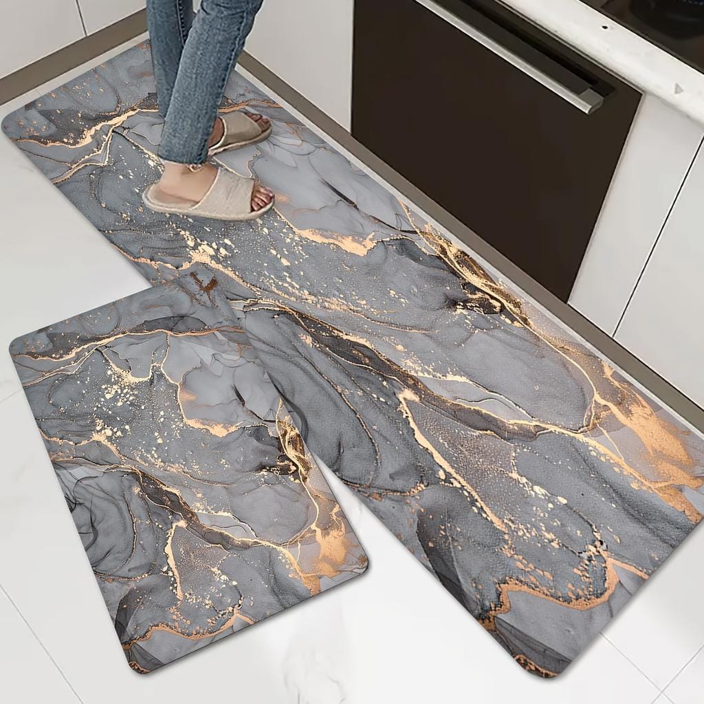 2-Piece Large Runner & Mat Set – Elegant Napa Leather Finish with Anti-Slip Base - My Store