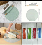 Non-Stick Silicone Dough Mat & Adjustable Rolling Pin Set - My Store