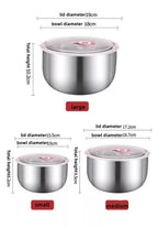 3 Sizes Stainless Steel Food Container with Airtight Plastic Lid
