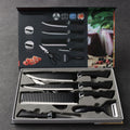 Black Wavy 6-Piece Stainless Steel Knife Set – Stylish & Durable