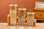 Luxury Deer Lid Storage Jar Set (3 Pcs with Wooden Stand) - My Store