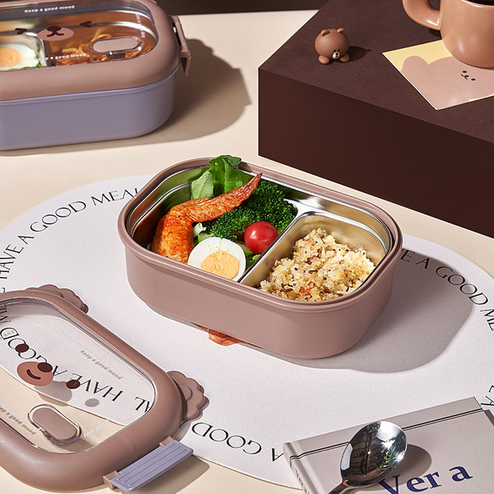 2 Compartments Stainless Steel Lunch Box - My Store