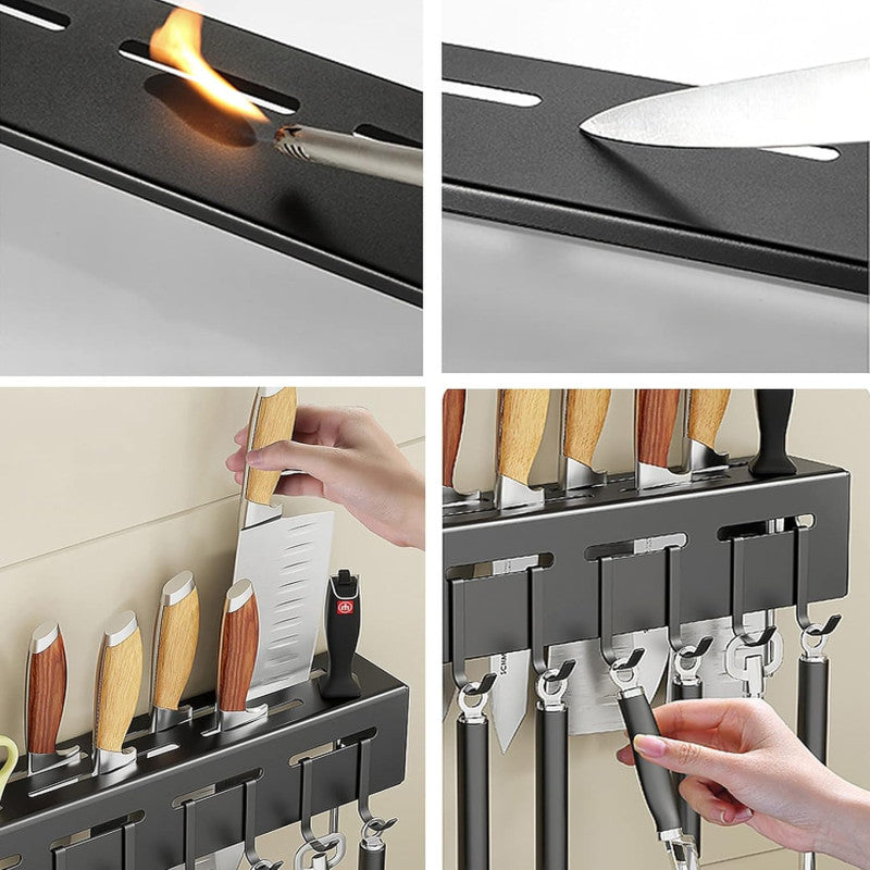 Multifunctional Wall-Mounted Kitchen Utensil Rack (7-in-1) - My Store
