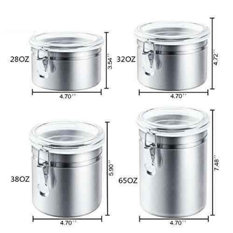 Airtight Stainless Steel Canister Set – 4 Pcs - My Store