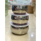 3 Sizes Stainless Steel Food Container with Airtight Plastic Lid