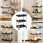 3-Tier Scandi-Style Rolling Utility Cart