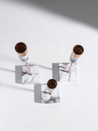 Luxury Marble & Gold Candle Holder Set – 3 Pcs