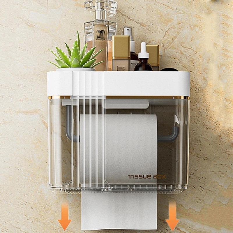 Punch-Free Waterproof Toilet Paper Holder Box