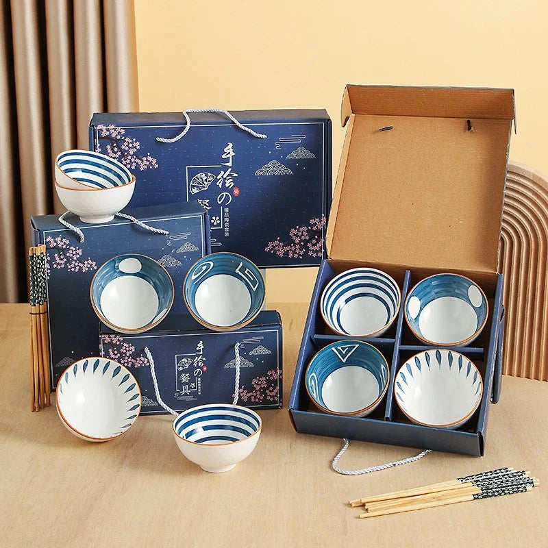 Japanese Style 6-Piece Ceramic Bowl Set