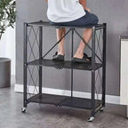 Foldable Kitchen Trolley 3-Layer - My Store