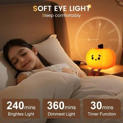 Sad Pumpkin Night Light, Cute Halloween Decor, Led Squishy Pumpkin Light