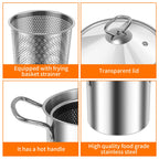Stainless Steel Induction Pasta Pot with Steamer Insert & Lid – 3.5L - My Store