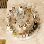 Umbrella Makeup Organizer – Transparent 360° Rotating Cosmetic Storage Box