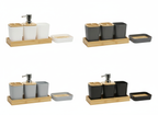 5 PCS Bathroom Accessories Set – Bamboo