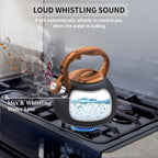 HausRoland Black Textured Whistling Kettle – 3 Liters