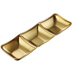 1/2/3 Grids Stainless Steel Seasoning Dish Korean Metal Barbecue Sauce Dipping Dish Plate BBQ Restaurant Kitchen Tableware