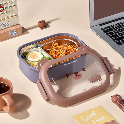 2 Compartments Stainless Steel Lunch Box - My Store