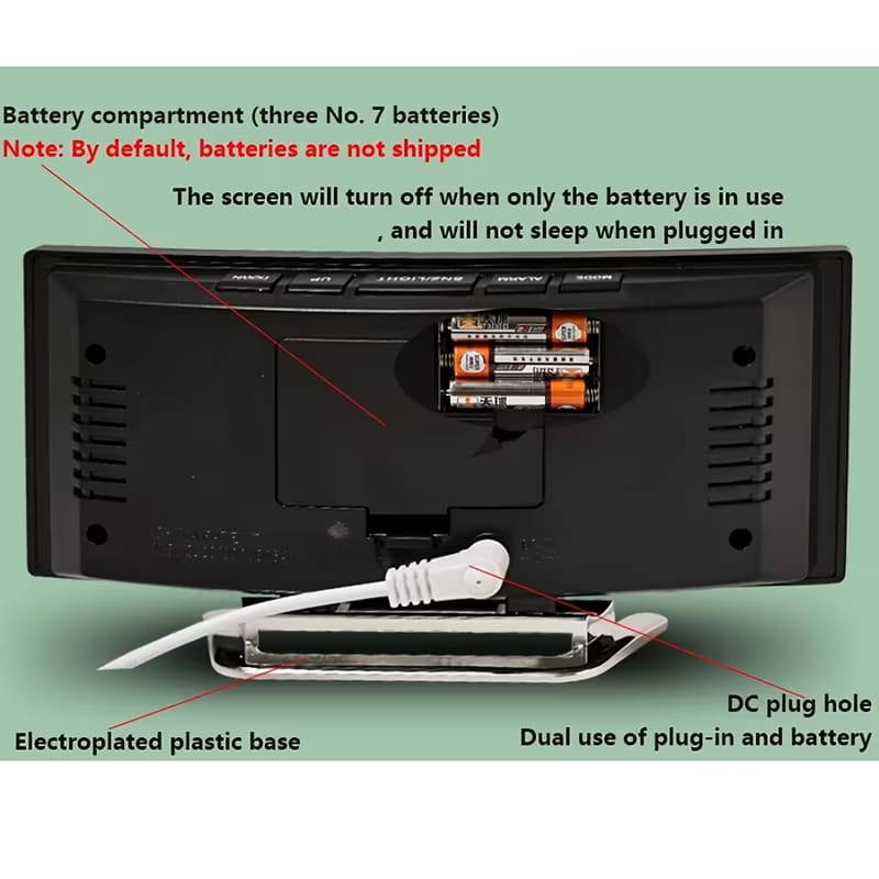 6.6-Inch Multifunctional LED Alarm Clock - My Store