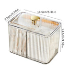 Acrylic Cotton Pad & Bud Organizer Box with Lid - My Store