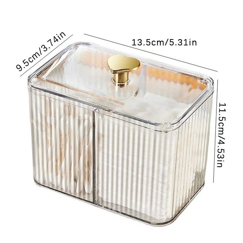 Acrylic Cotton Pad & Bud Organizer Box with Lid - My Store
