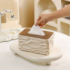 Minimalist Wave Pattern Tissue Box (Large Capacity)