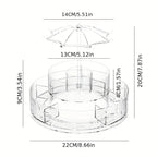 Umbrella Makeup Organizer – Transparent 360° Rotating Cosmetic Storage Box