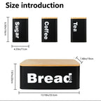 4-Piece Vintage Kitchen Storage Set with Bread Box & Canisters