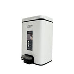 Stainless Steel Hydraulic Pedal Dustbin – White (8 Liter)