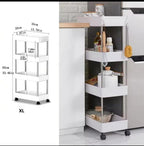 4-Tier Rolling Storage Cart (Slim & Extra-Wide)
