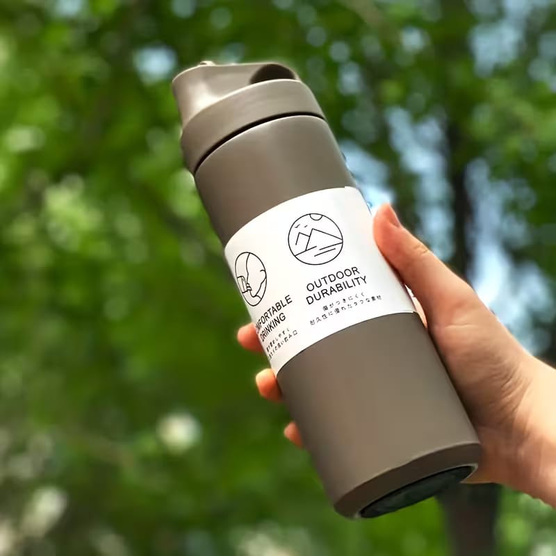 550ML Stainless Steel Tumbler Thermo Bottle with Straw