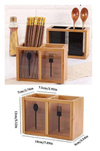 Bamboo Cutlery Holder Organizer