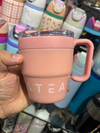 Korean Insulated Stainless Steel Coffe Mug With Straw, 460ml