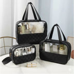 Transparent Cosmetic Travel Organizer Bag Set (3-Piece)