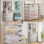 Multifunctional Entryway Organizer with Coat Rack & Shoe Cabinet