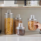 Premium Airtight Food Storage Canister with Measuring Cup Lid