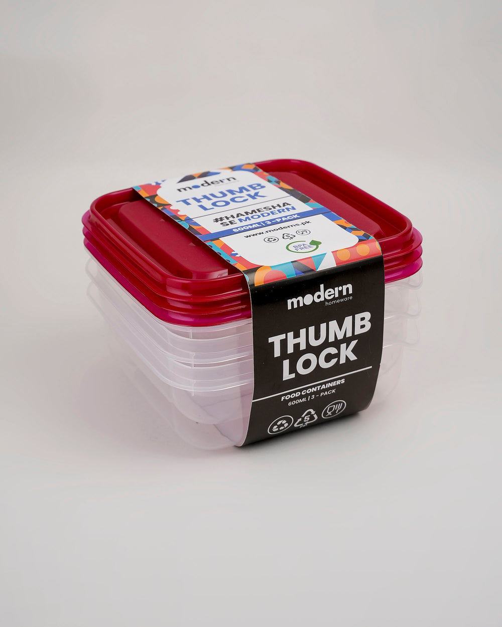 Modern Thumb Lock Container Set of 3 pcs