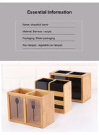Bamboo Cutlery Holder Organizer