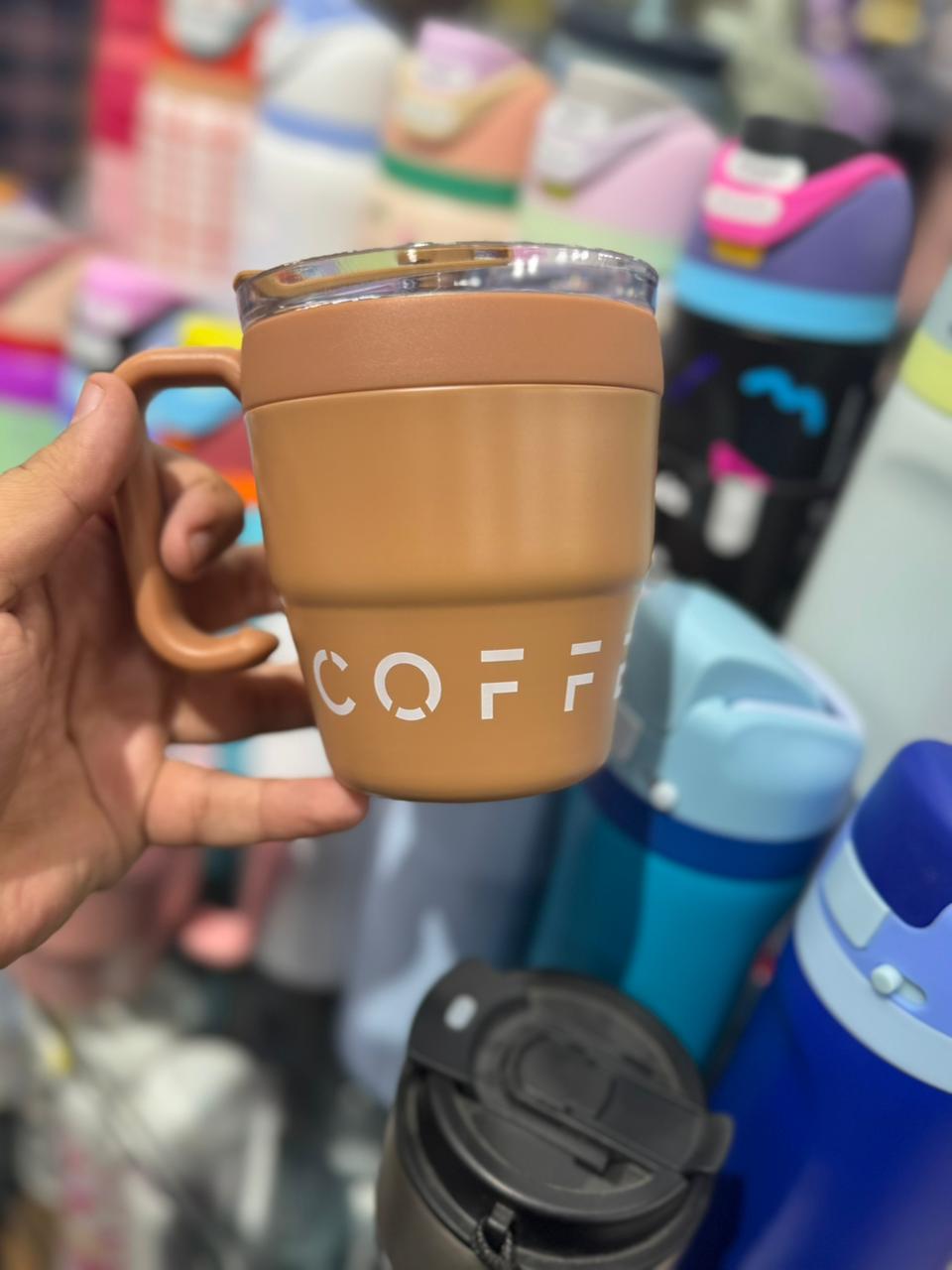 Korean Insulated Stainless Steel Coffe Mug With Straw, 460ml