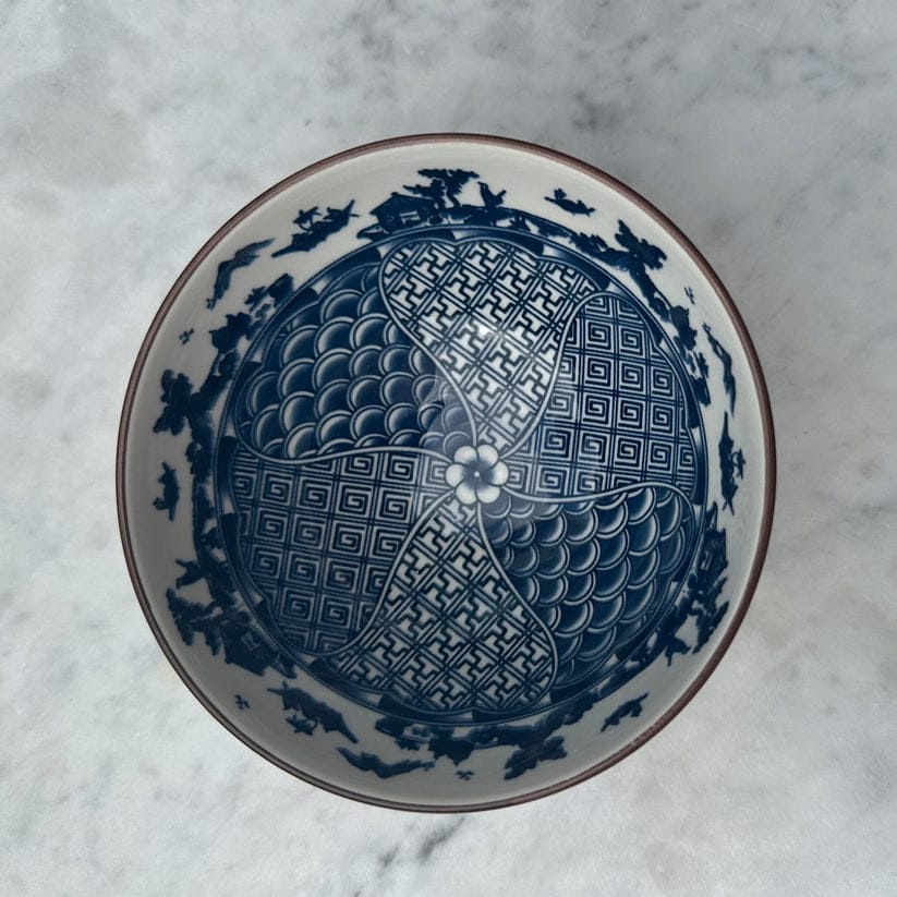 6-Piece Blue & White Ceramic Bowl Set