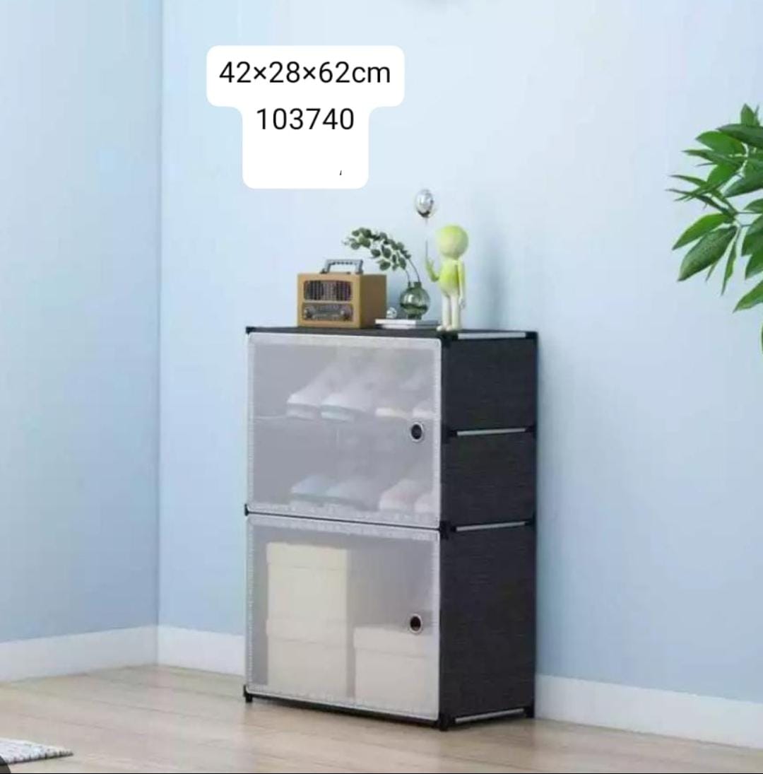 Shoe Storage Cabinet – Modern Stackable Organizer - My Store