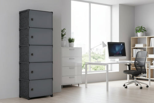 5-Tier Plastic Wardrobe Storage Organizer - My Store
