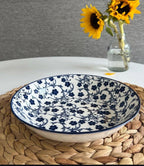 Danny Home Blue Floral Porcelain Deep Plate Collection - My Store