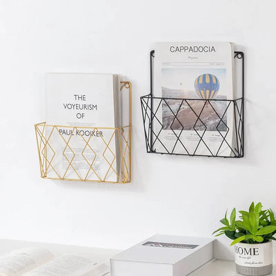 Magazines And Books Organizer - Black Metal - My Store